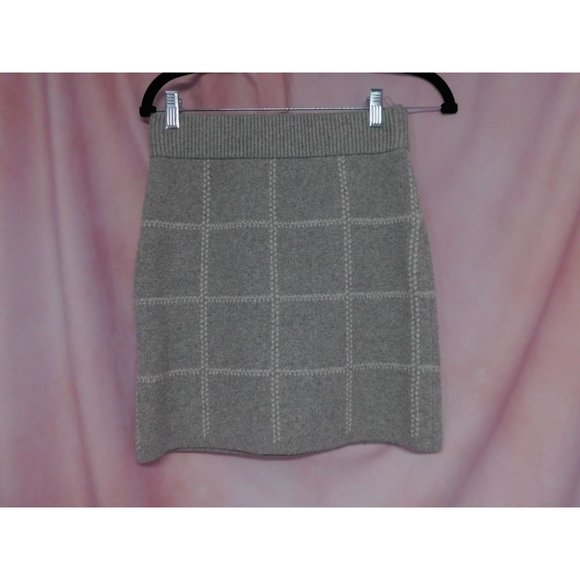 a new day Dresses & Skirts - A New Day Windowpane Cotton Blend Mini Heavy Knit Sweater Skirt Women S Gray